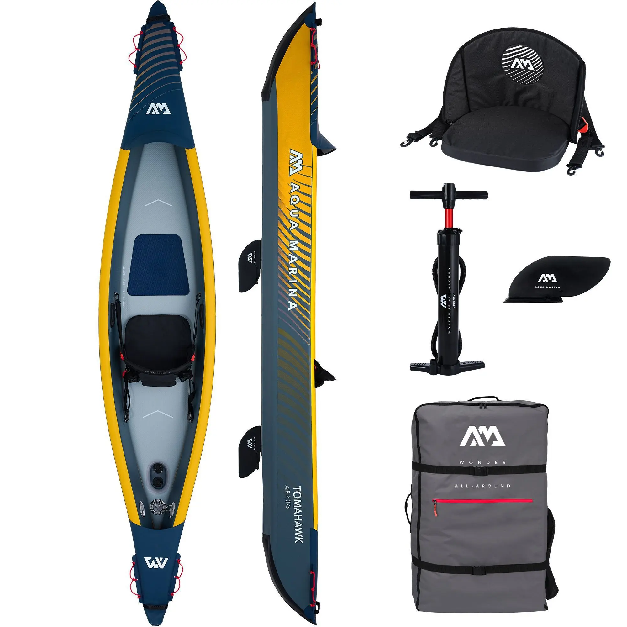 Aqua Marina Tomahawk AIR-K 375 x 72 cm augsta spiediena ātruma kajaks