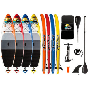 Piepūšams SUP dēlis Aqualust 10'6'' Orange - Yellow - Blue - Allround