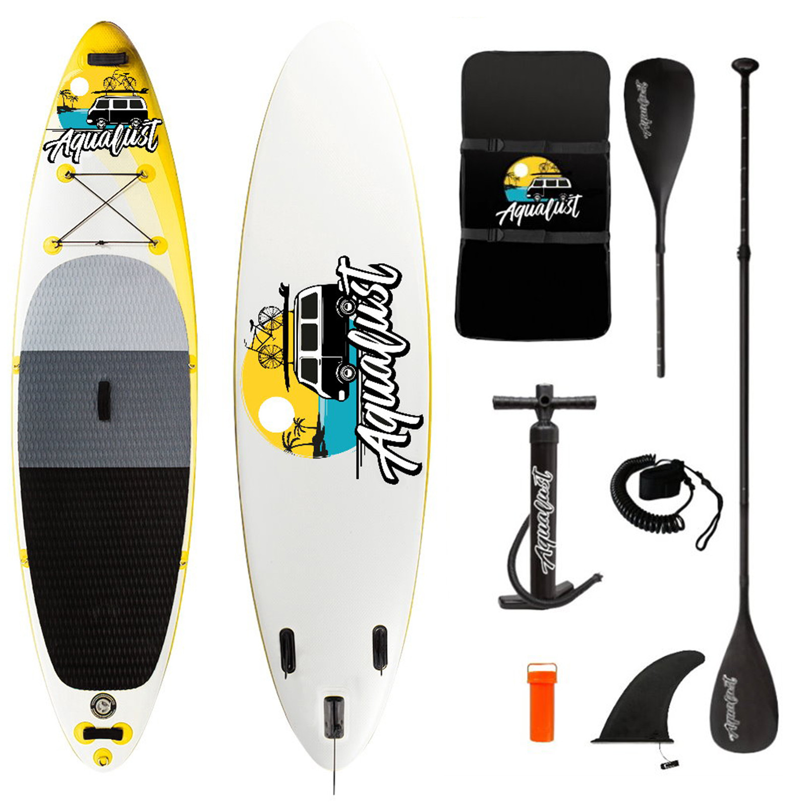 Piepūšams SUP dēlis Aqualust 10'6'' Orange - Yellow - Blue - Allround