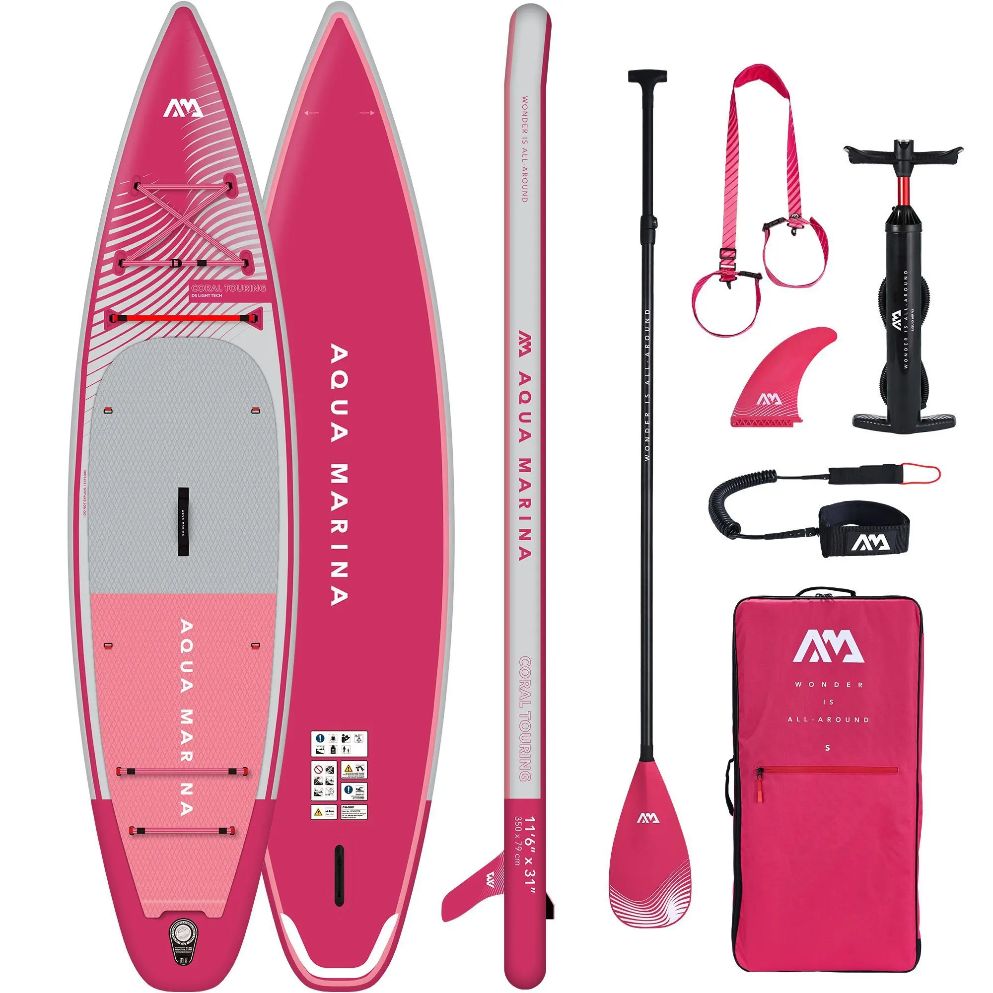 SUP dēlis Aqua Marina Coral Touring (aveņu) — Touring iSUP 3.5 m/15 cm