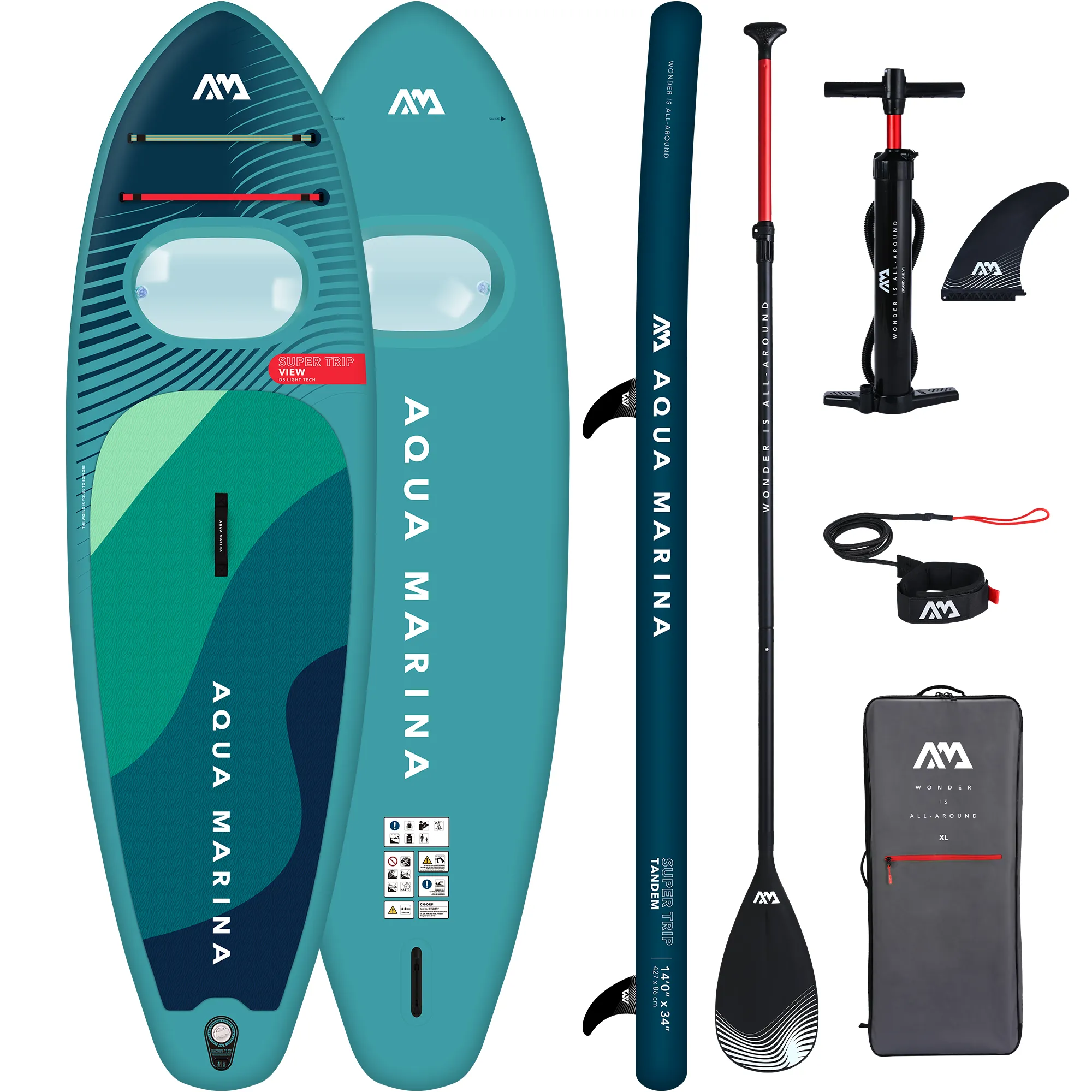 Aqua Marina Super Trip View 11´2 — 340 x 97 x 15 cm ģimenes snorkelēšanas iSUP dēlis